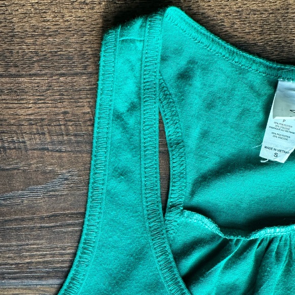 GAMMA PHI BETA racerback t-shirt green small green white floral letters sewn on - Picture 13 of 14